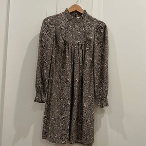 Doen Mini Dress in Black Dancing Fawn Print